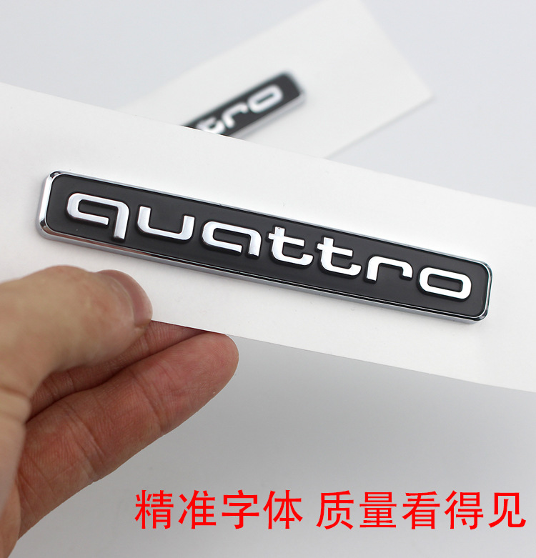 Thích Hợp Cho Xe Audi quattro Miếng Dán Logo Phía Sau Đuôi Logo Động Bốn Bánh Logo Sửa Đổi Logo Đen 
