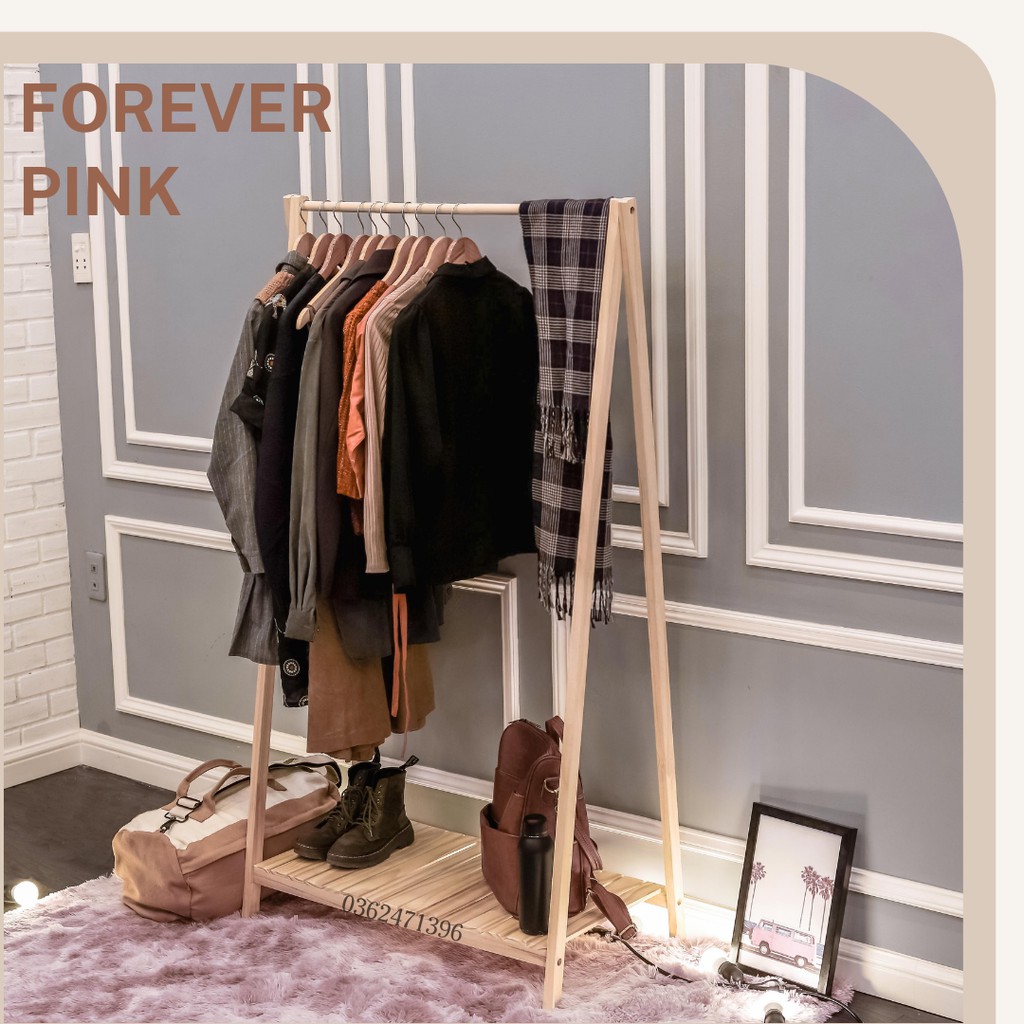 Giá Treo Quần Áo Chữ A 1 Tầng Gỗ Thông Nhập Khẩu Mỹ - Bảo Hành 1 năm 1 đổi 1 - A Hanger 1FM - Forever Pink | BigBuy360 - bigbuy360.vn
