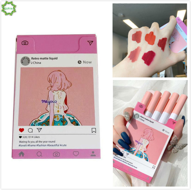 [Hàng mới về] Set 5 Son Kem Lì Mịn Mượt Như Nhung Phong Cách Hàn Quốc Cho Nữ | BigBuy360 - bigbuy360.vn