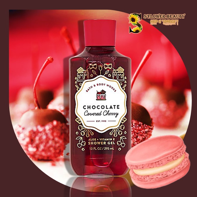 Gel Tắm Lưu Hương Bath &amp; Body Works Shower Gel - Chocolate Covered Cherry | Raspberry Jam Donut| Strawberry Pound Cake