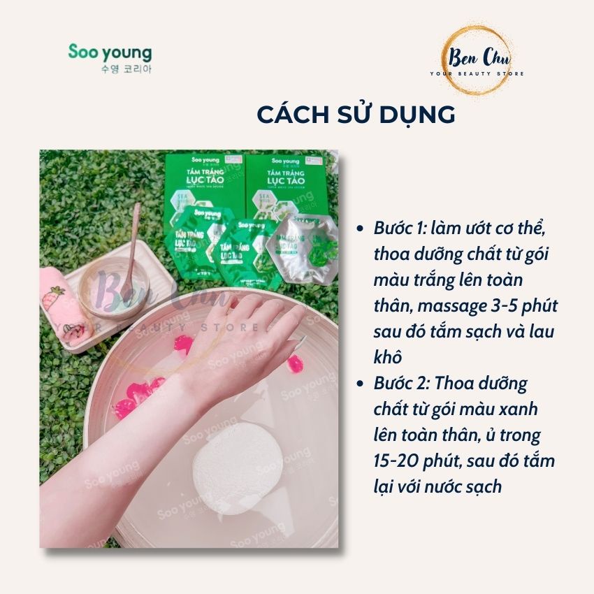 Tắm Trắng Lục Tảo SOOYOUNG KOREA – Giúp Da Trắng Sáng Tự Nhiên, Giữ ẩm & Săn Chắc, Chống Lão Hóa Da | BenChu Beauty | BigBuy360 - bigbuy360.vn