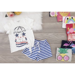 Bộ cotton bé gái HM size đại_Size 9-14Y (20-40kg)