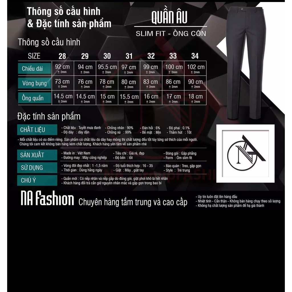 Quần âu màu đen, ống côn, dáng Hàn | BigBuy360 - bigbuy360.vn