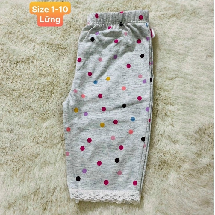 Quần legging Lửng Cho Bé Gái Chất Thun Cotton Co Dãn Mịn (4-25kg)