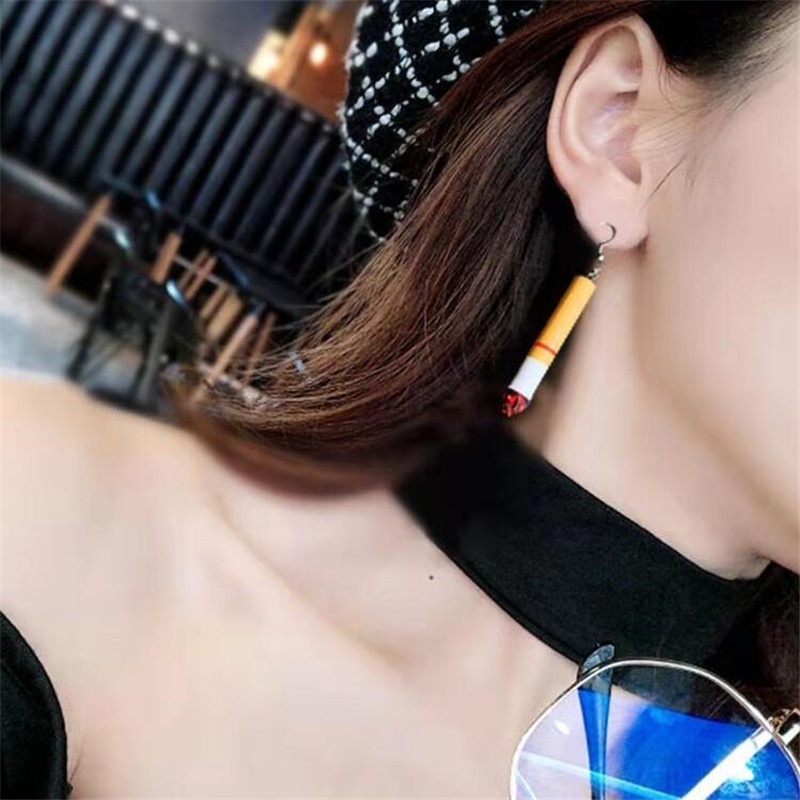 Bông Tai Dáng Dài Hình Điếu Thuốc Lá Thời Trang Hàn Quốc Mới 2021 Cho Nữ di292