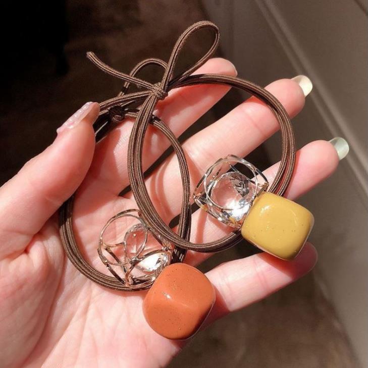 Dây Buộc Tóc Co Dãn Màu Trơn Phong Cách Hàn Quốc Cho Nữ C56