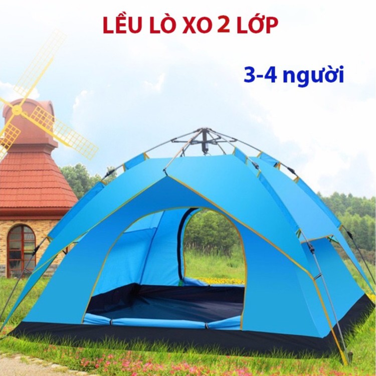 Lều cắm trại tự bung, lều phượt du lịch, picnic dành cho 3-4 người, chống nước, tia bức xạ, thông gió 2 chiều 1634SP