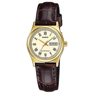 Đồng hồ casio chính hãng nữ dây da ltp-v006gl-9budf