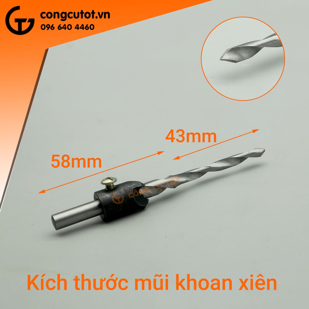 Mũi khoan gỗ âm đầu bắt vít 3 tầng