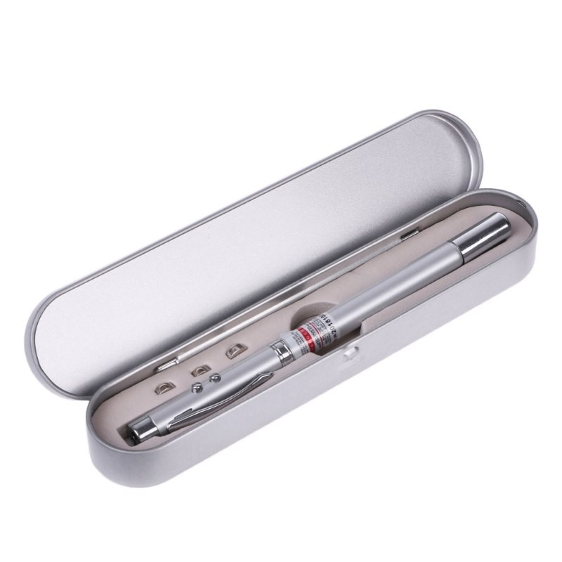 Bút Chỉ Laser Trình Chiếu Vỏ Kim Loại Mạ Các Màu 4 chức năng trong 1