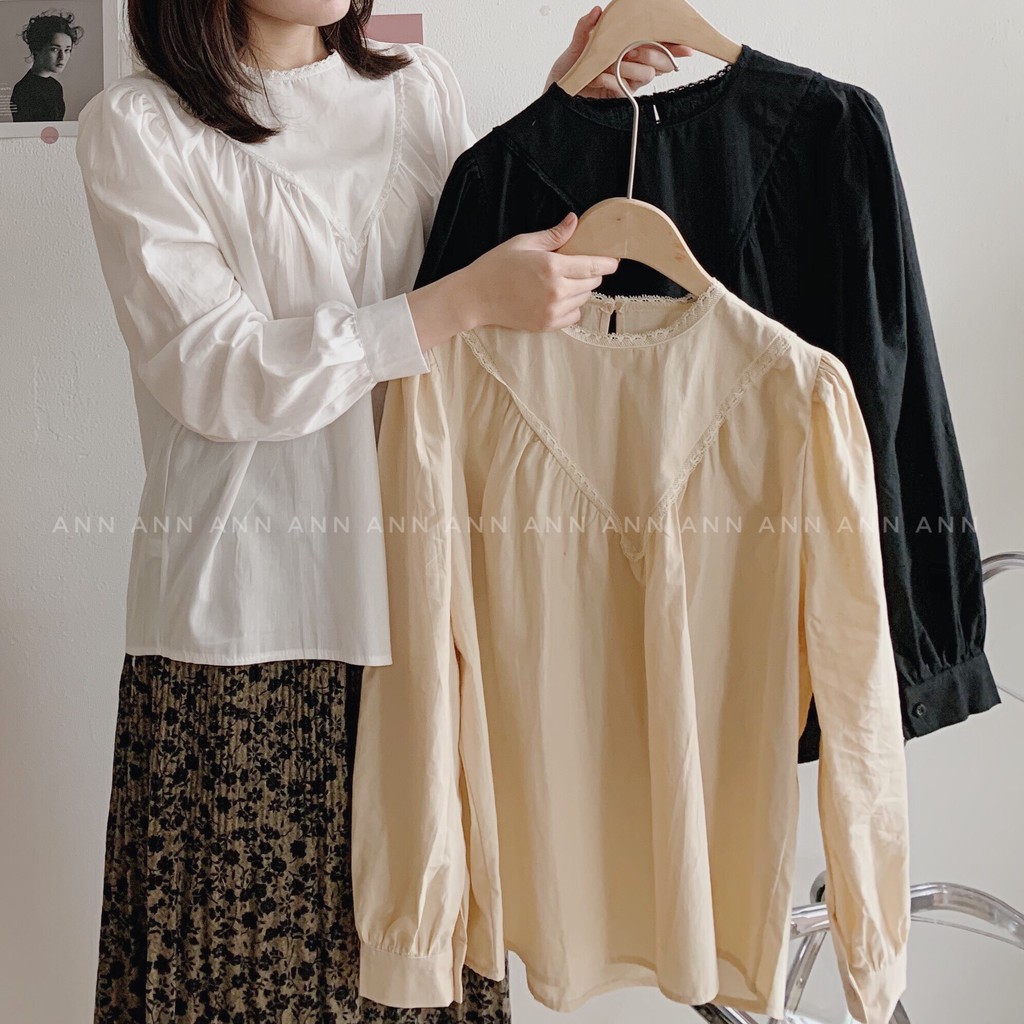 ÁO THÔ REN V ĐEN-TRẮNG-BE