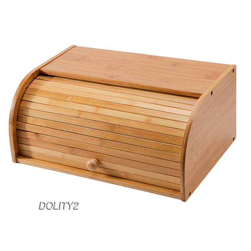 Hộp đựng bánh mì bằng gỗ dạng nắp cuộn tiện dụng