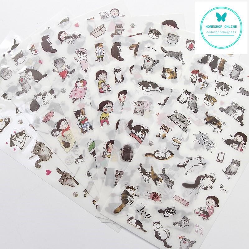 SÉT 4 TẤM HÌNH DÁN STICK NHIỀU HÌNH CUTE NGẪU NHIÊN