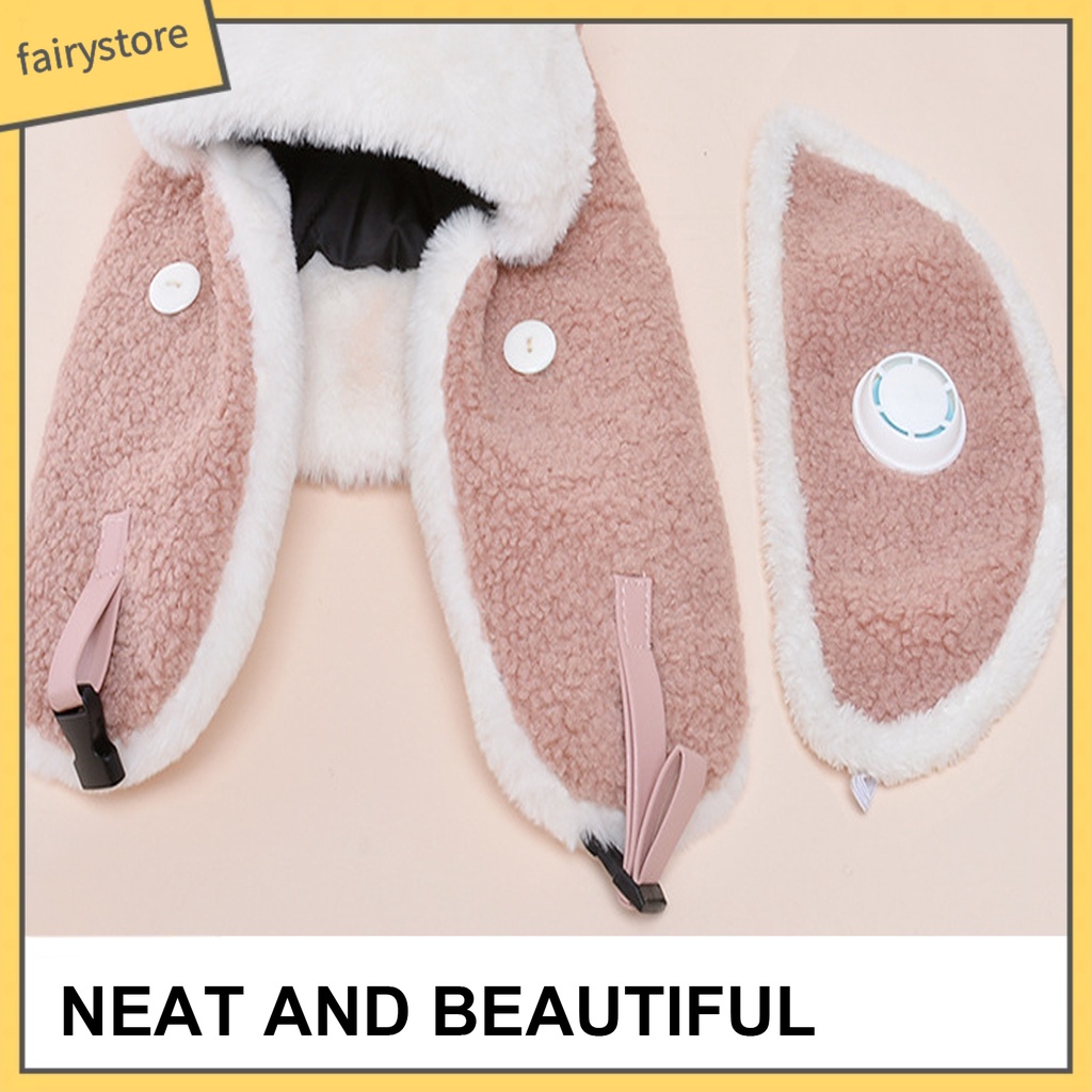 Mũ Trùm Đầu Kèm Khẩu Trang Giữ Ấm Cho Bé