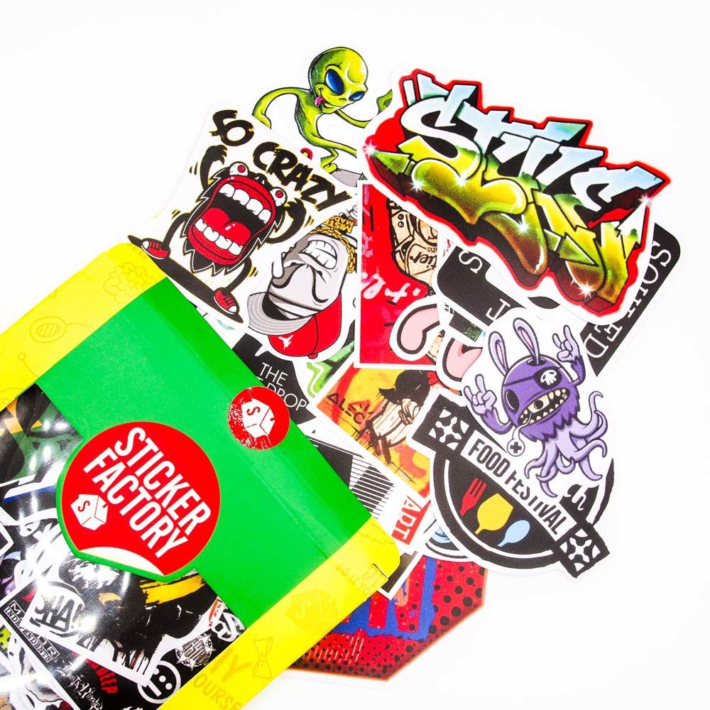 Mua Set 100 sticker chống nước dán Nón bh,vali,xe-Chủ đề STREET STYLE ...