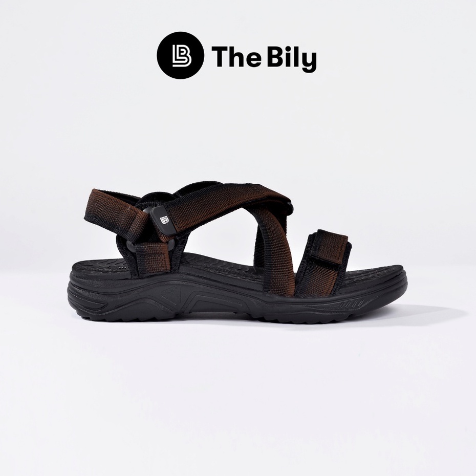 Giày Sandal Nam The Bily 02 Quai Chéo Đôi - Nâu Thổ Cẩm