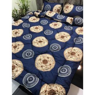 Bộ chăn ga phao 5 món -đồng tiền xanh