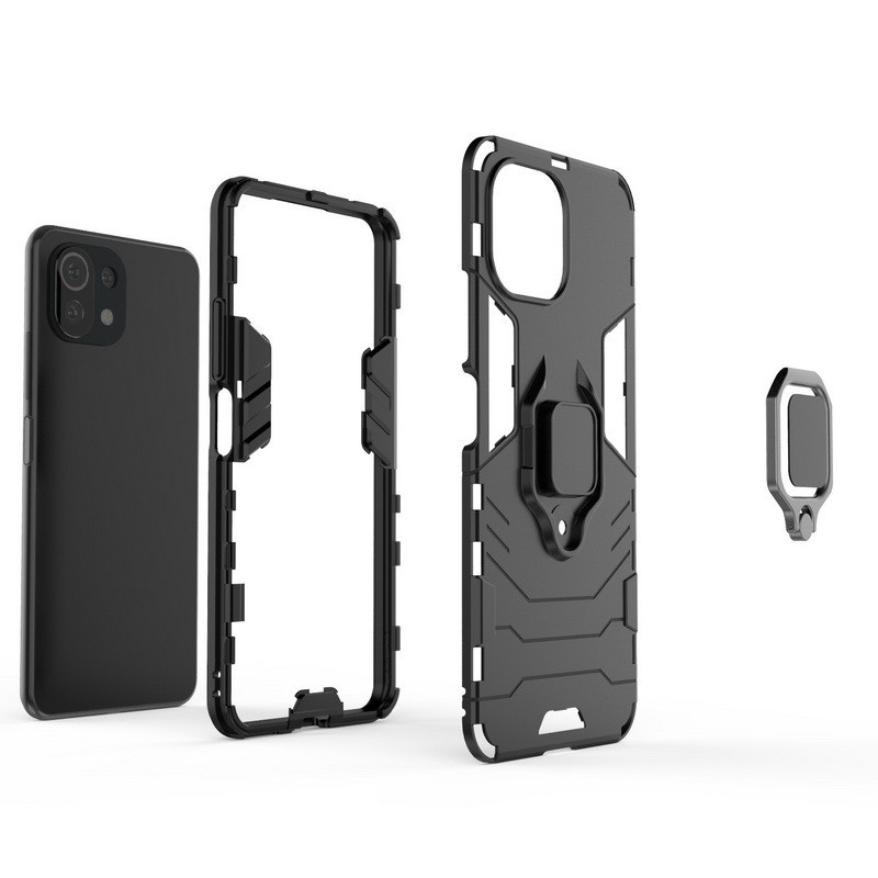 Ốp Điện Thoại Kiểu Giáp Chống Sốc Sang Trọng Kèm Giá Đỡ Nhẫn Cho For Xiaomi 11 Lite 5G NE Mi 11 Lite 11T Pro