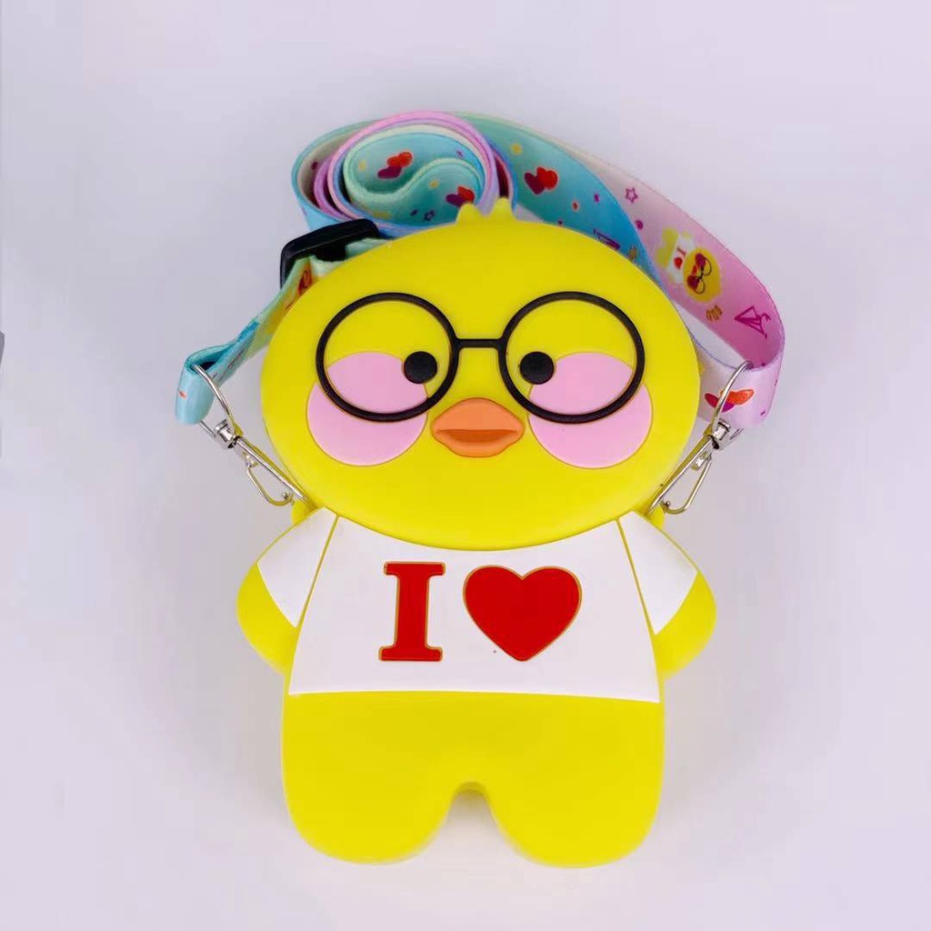 PVN44553 Túi Đeo Chéo Hình Vịt Vàng Bằng Silicone Giá Rẻ