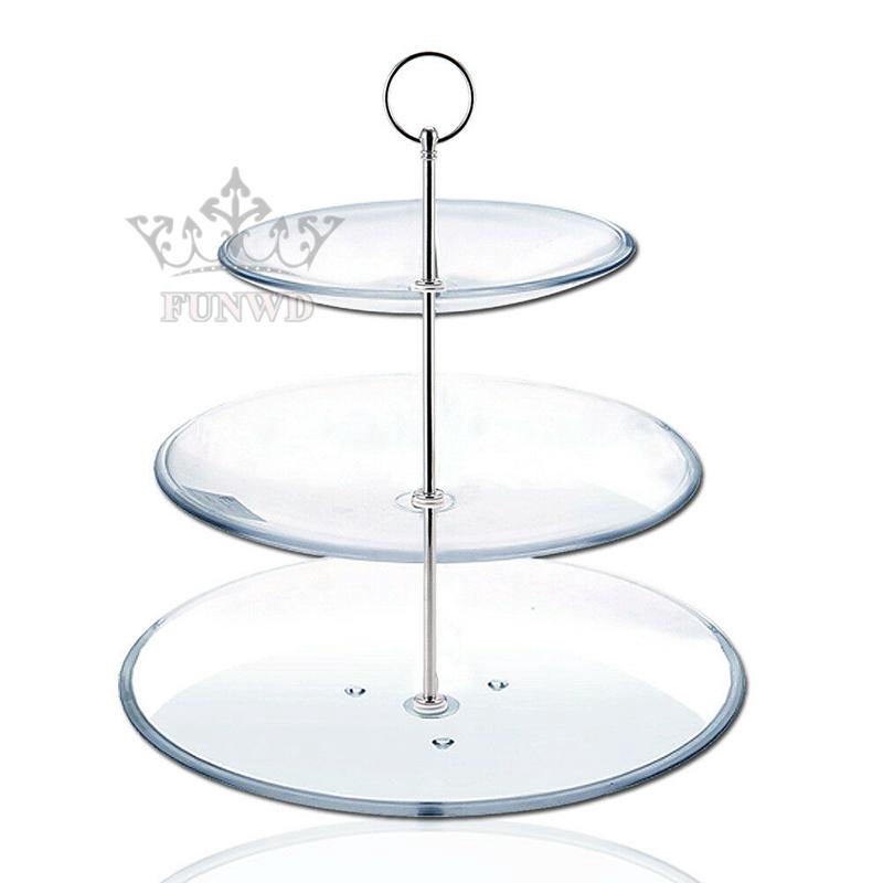 Bộ trục gắn đĩa trưng bày bánh ngọt 2/3 tầng trang trí tiệc