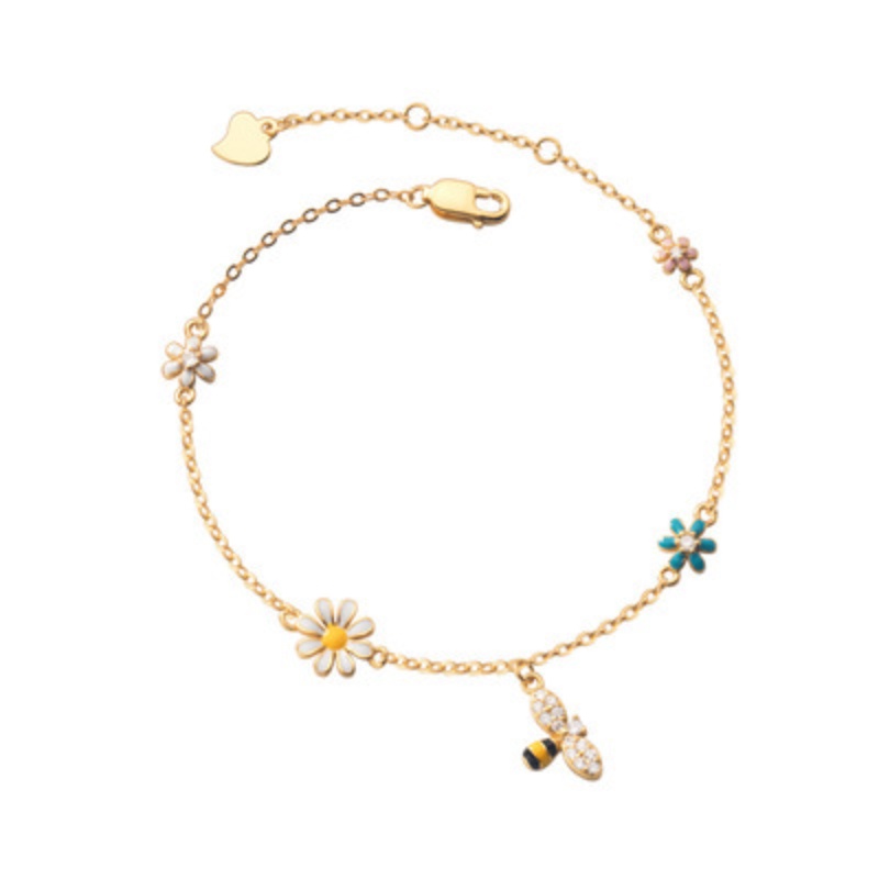 Daisy Bracelet dễ thương đầy màu sắc thời trang Rhinestone Bee Bracelet