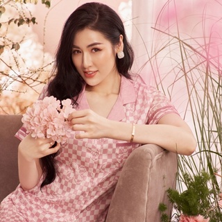 Bộ pyjama Lụa vân cao cấp mềm mịn thoáng mát sang trọng Mộc Eva LX212206