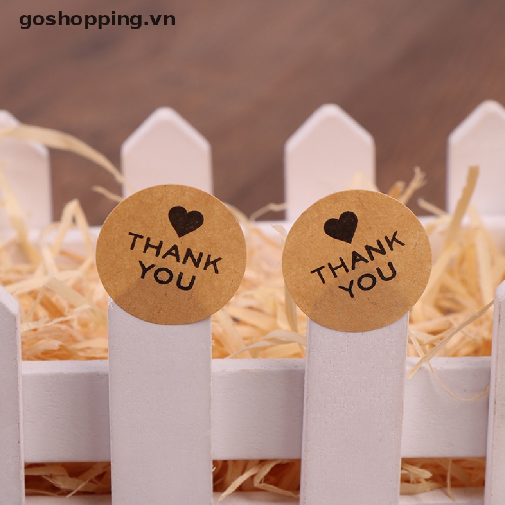 Set 500 miếng dán in chữ Thankyou trang trí đa dụng DIY