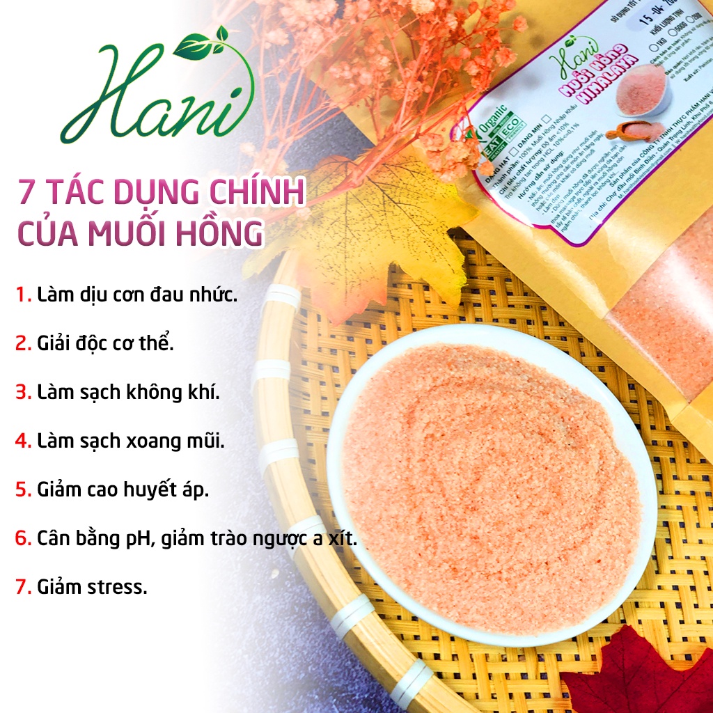 1Kg Muối Hồng Himalaya Organic Chuẩn Sạch Nấu Ăn, Nấu Sữa, Muối Hồng Cho Bé - Nhập Khẩu Pakistan 💦 Hani Food