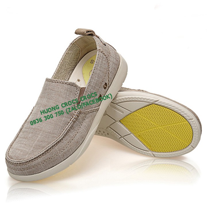 GIÀY LƯỜI C.ROC.S VẢI THÔ WALU CHAMBRAY CHO NAM MÀU KAKI | BigBuy360 - bigbuy360.vn
