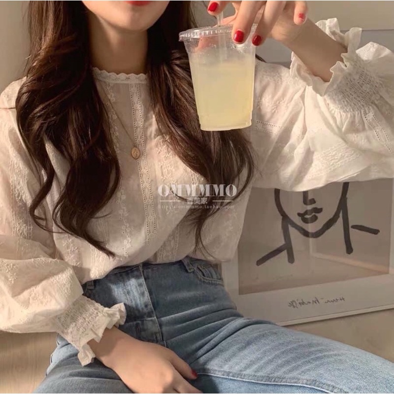 Áo kiểu tay dài phồng sang chảnh