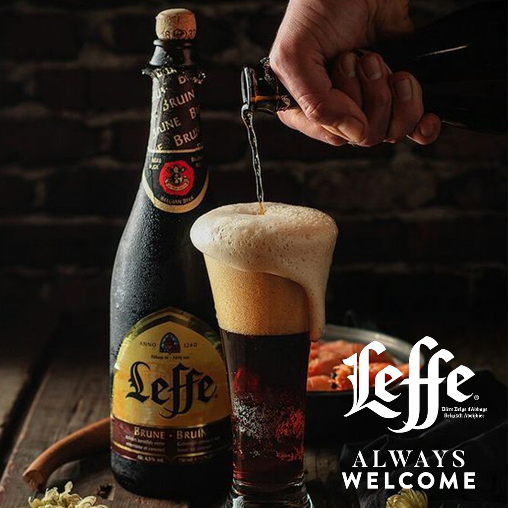 Thùng 24 Chai Leffe Brune (Leffe Nâu) - Bia Nhập Khẩu (330 ml/ chai)