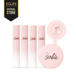 Combo trọn bộ phiên bản Barbie x Eglips - 4 màu son kem 4.3g + 1 Phấn Phủ 9g+ 1 gương 5g - Eglips Official Store