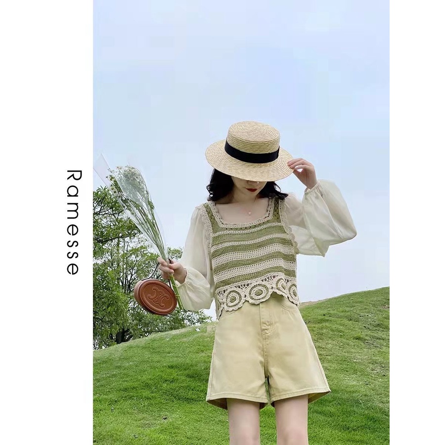 Áo sweater Dệt Kim Cổ Vuông Dài Tay Chống Nắng JL-TX-486