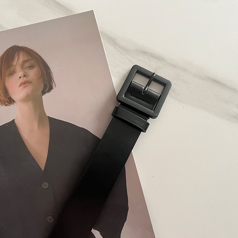 Thắt lưng 19611 màu đen có khóa đa năng kiểu Hàn Quốc thời trang đơn giản cho học sinh