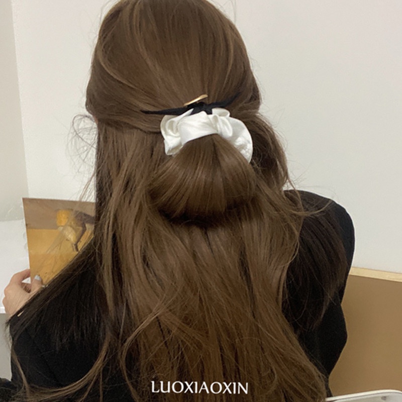 Dây cột tóc co giãn đính nơ phong cách Hàn Quốc ngọt ngào cho nữ
