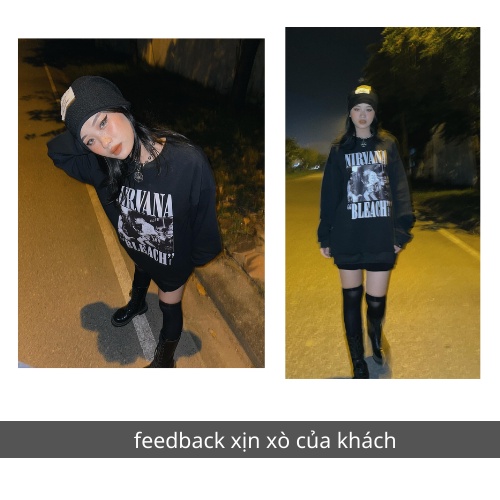 Áo sweater nỉ Nirvana Bleach Leila Store - áo nỉ sweater unisex form rộng Local Brand | BigBuy360 - bigbuy360.vn