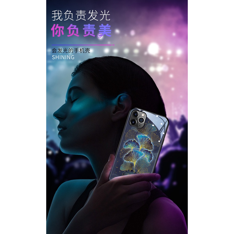 Ốp Điện Thoại Có Đèn Led Điều Khiển Bằng Giọng Nói Thời Trang Cho Iphone 11 Pro Max Xs Max X Xr 6 6s 7 8 Plus 12 Pro Max