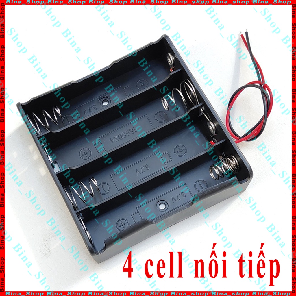 Đế gắn pin 18650 nối tiếp/song song có dây Đế lò xo 1cell/2cell/3cell/4cell lithium li-ion