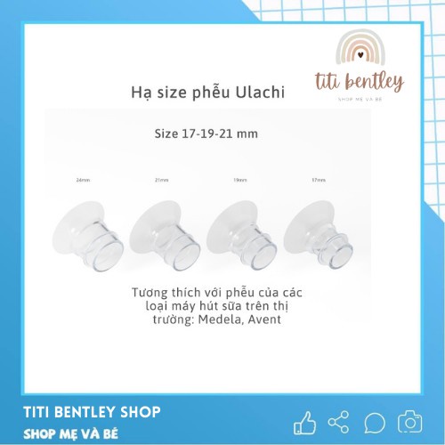 Đệm giảm-hạ size phễu, cup hút sữa Ulachi 17-19-21mm, phụ kiện dùng cho máy hút sữa tiện lợi