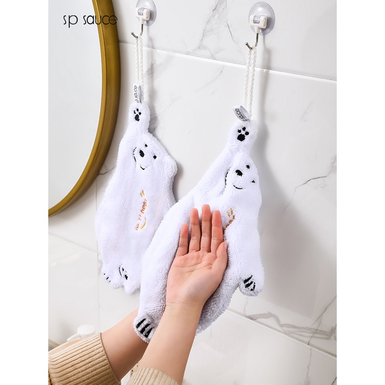 Khăn Lau Tay Treo Tường Hình Gấu Bắc Cực Đáng Yêu