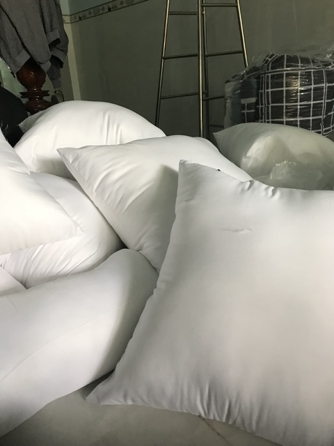 Gối đầu lông vũ nhân tạo siêu mềm mịn kích 50x70 tặng vỏ gối đầu