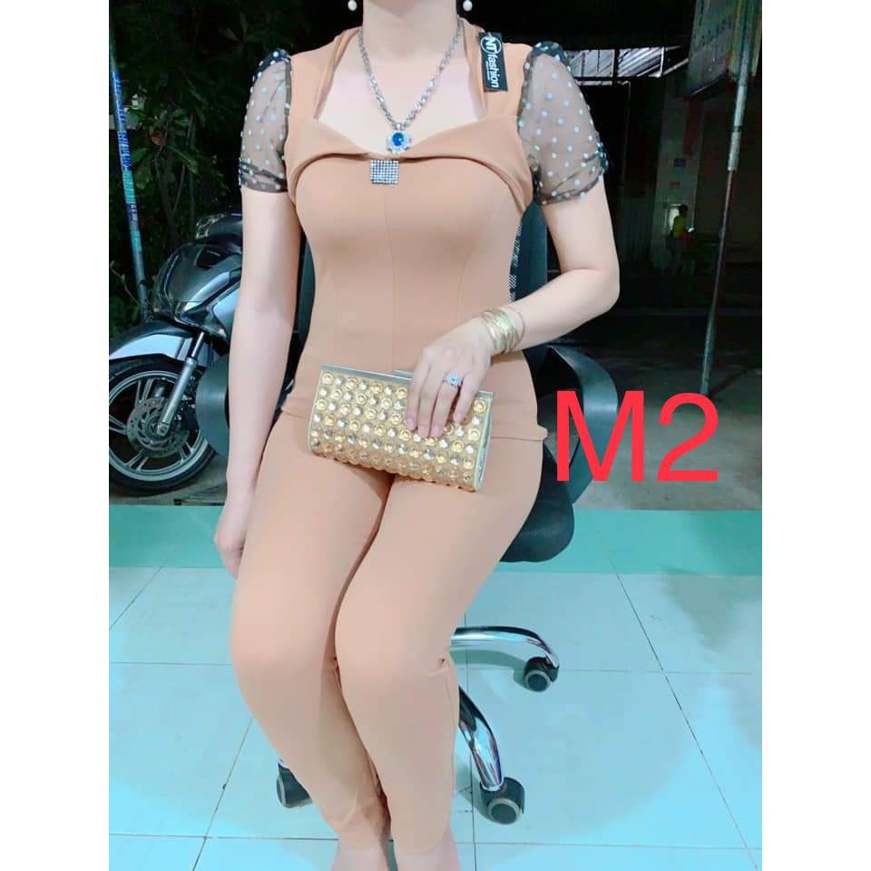 Đồ Bộ Nữ Tay Ren Chấm Bi Chất Cát Hàn Mềm Mịn, Không Nhăn, Không Xù | BigBuy360 - bigbuy360.vn