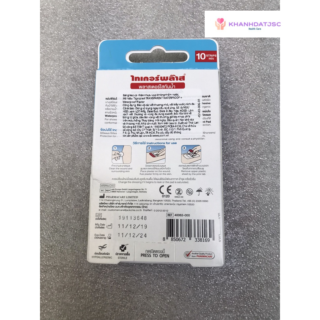 Băng cá nhân chống thấm nước TIGERPLAST WATERPROOF