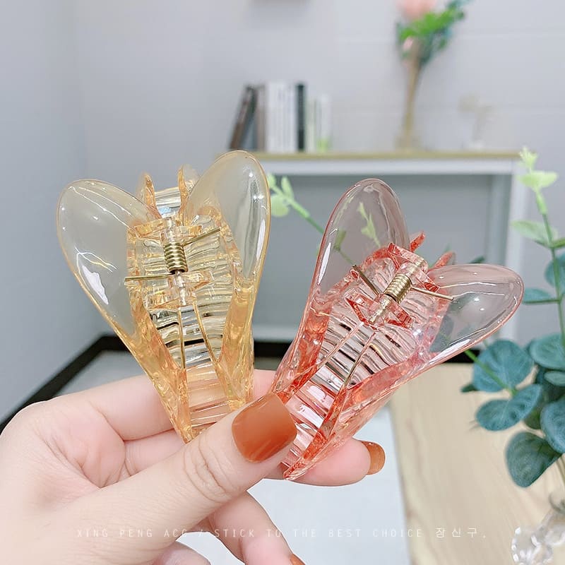 Kẹp tóc nhựa nhiều màu đơn giản phong cách Hàn Quốc dành cho nữ.