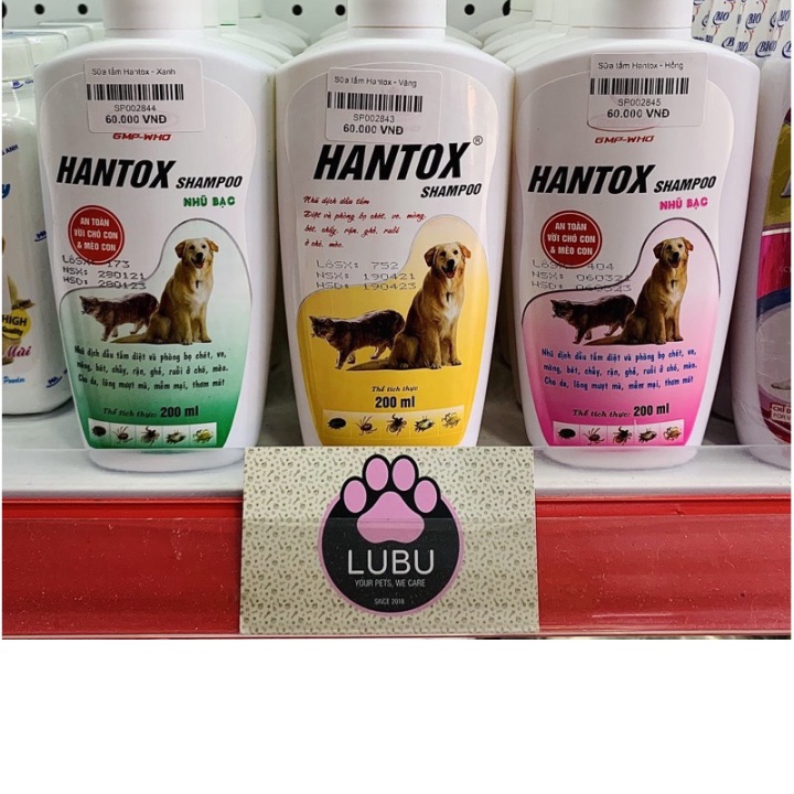 Sữa Tắm Trị Ve Rận Bọ Chét Chó Mèo Hantox Shampoo 200ml