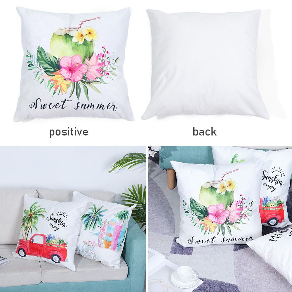 ❤LANSEL❤ Gift Throw Pillow Covers Square 18x18 Inch Summer Pillowcase Home Decor Coconut Truck Bicycle Pineapple