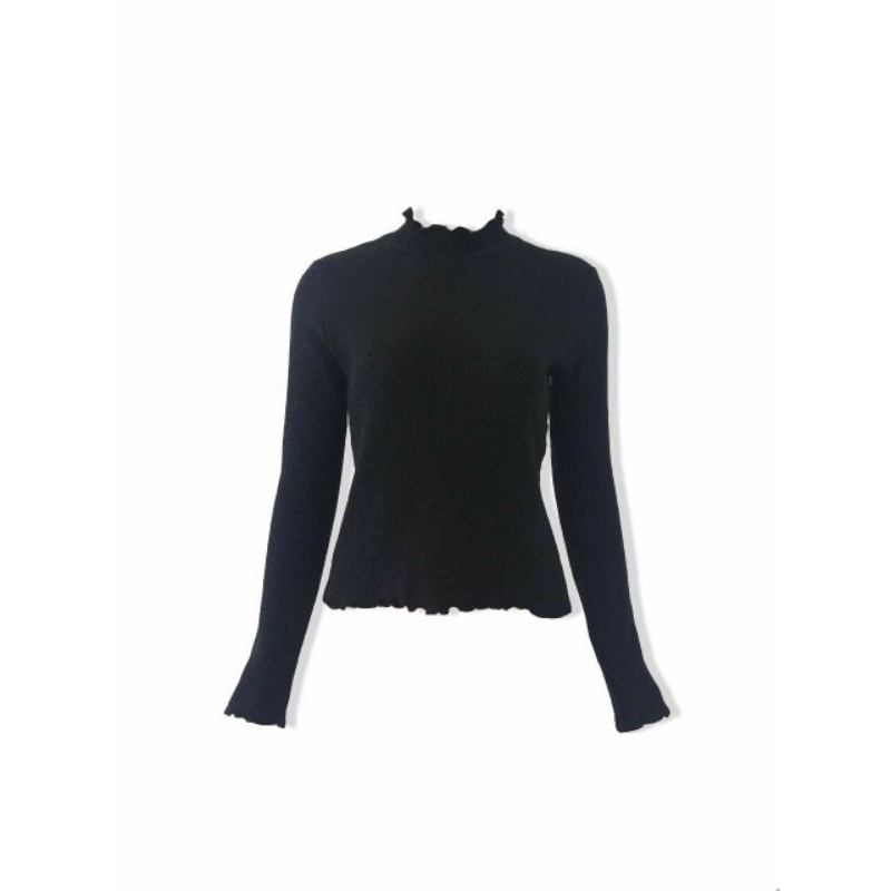 áo thun F21 đen vải thun bo len