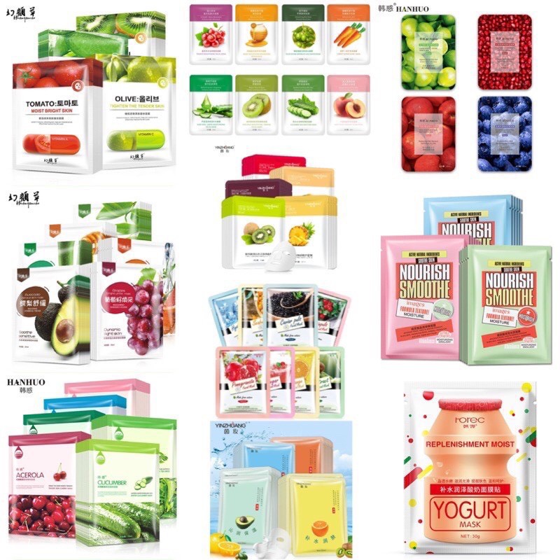 [Deal sốc 1k] Lẻ 1 mix ngẫu nhiên Mặt nạ giấy nội địa trung dưỡng da mụn cấp ẩm thải độc dưỡng trắng | BigBuy360 - bigbuy360.vn