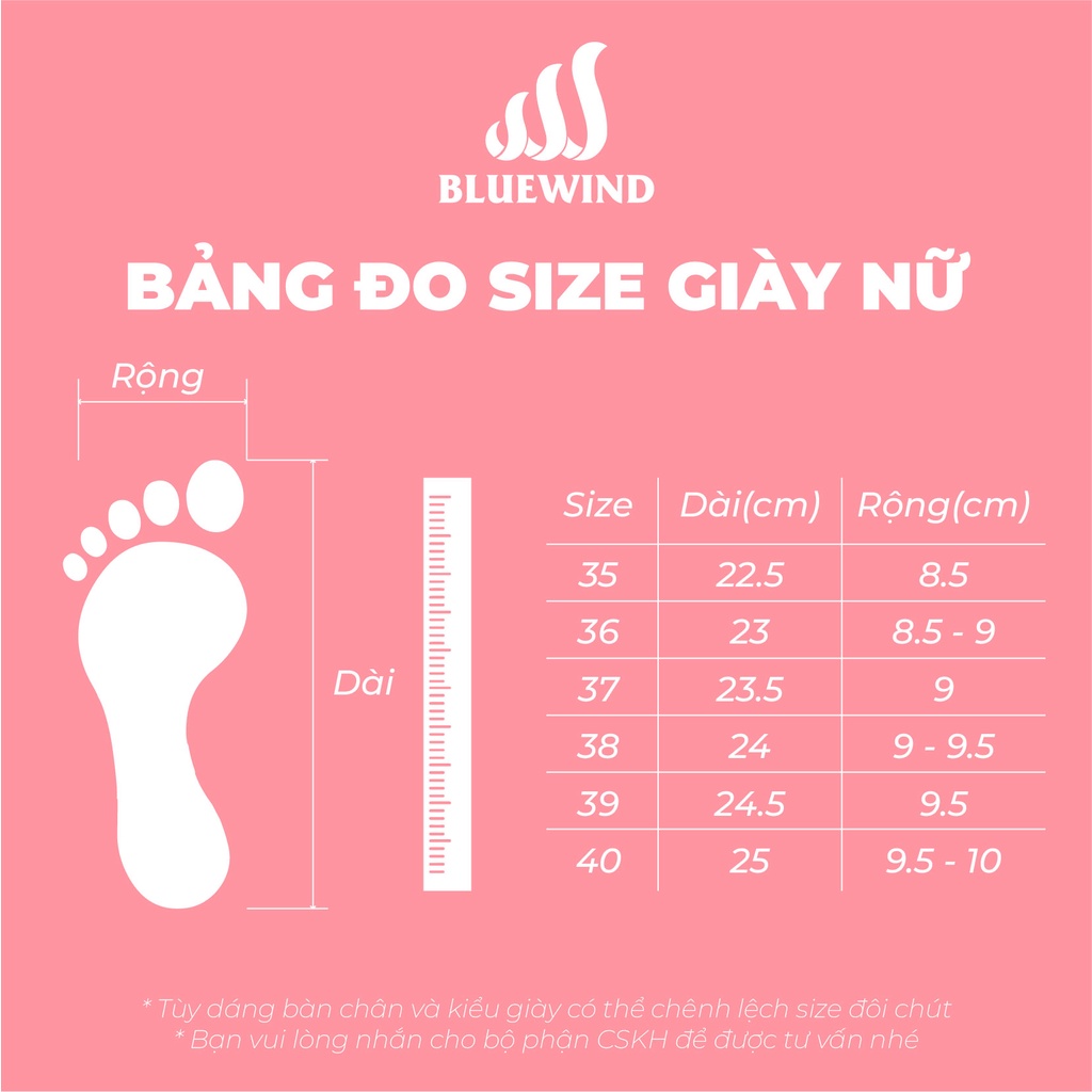 Giày Thể Thao Nữ Đế Cao BLUEWIND Da Mềm, Giày Độn Đế Kiểu Dáng Hàn Quốc 68725