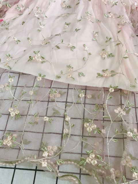 SẴN HỒNG | Áo trễ vai lưới thêu hoa ulzzang T3635